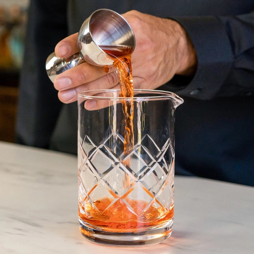 Craft Cocktail Mixing Glass - Diamond Cut Pattern