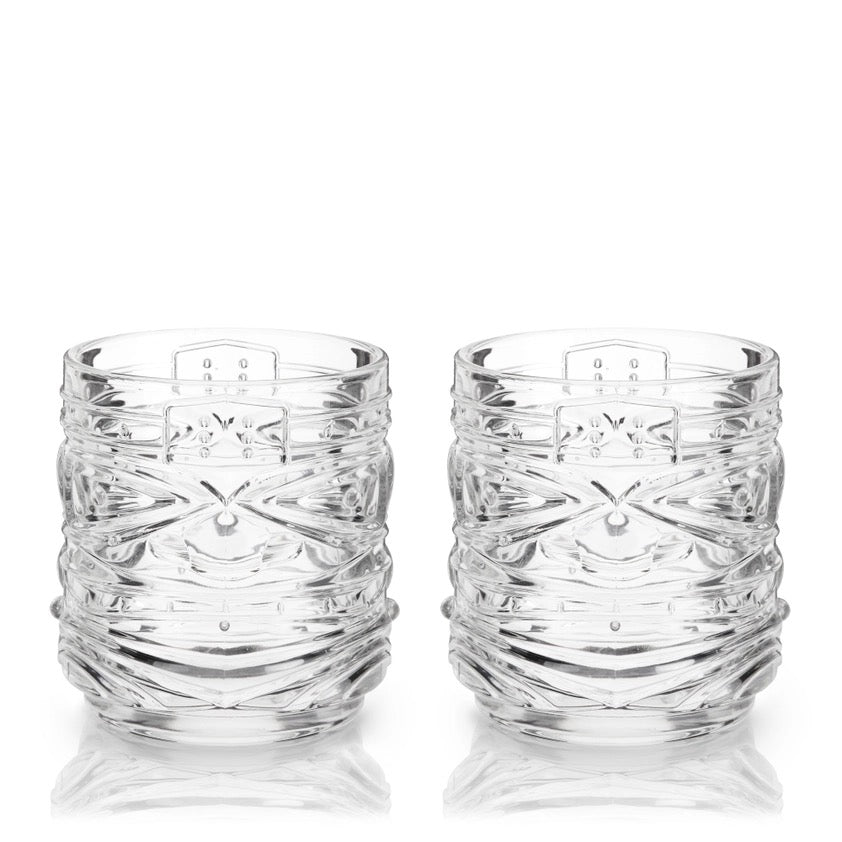 Pacific™ Stackable Crystal Tiki Cocktail Glasses - Set of 2