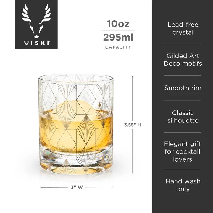 Viski Metropolis Deco Crystal Tumbler
