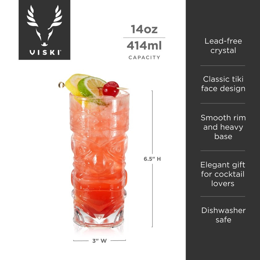 Pacific™ Crystal Cocktail Tiki Glasses - Set of 2 By Viski