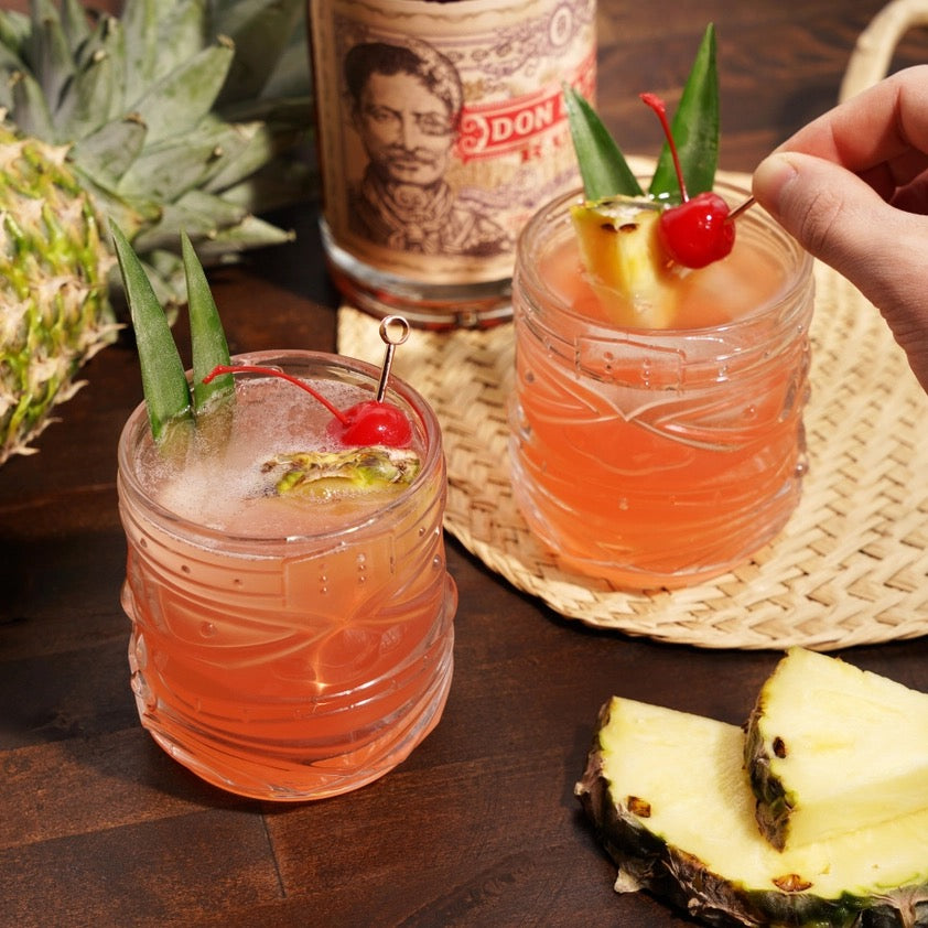 Pacific™ Stackable Crystal Tiki Cocktail Glasses - Set of 2
