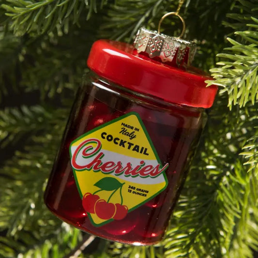 Jar of Cherries Holiday Ornament Christmas Decor