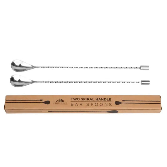 Bar Spoons (Spiral Handle, Set of 2), Stainless