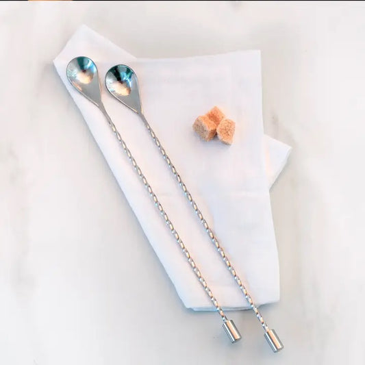 Bar Spoons (Spiral Handle, Set of 2), Stainless