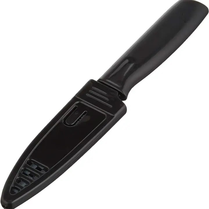 Non-Stick Paring Knife with Abs Sheath - 4" - Black - 1 Pack