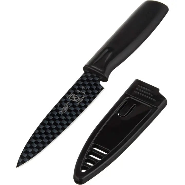Non-Stick Paring Knife with Abs Sheath - 4" - Black - 1 Pack