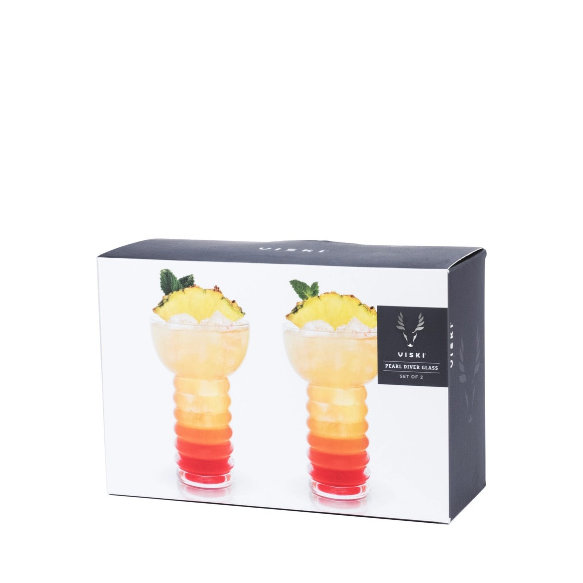 Pacific™ Crystal Pearl Diver Tiki Glasses Set of 2