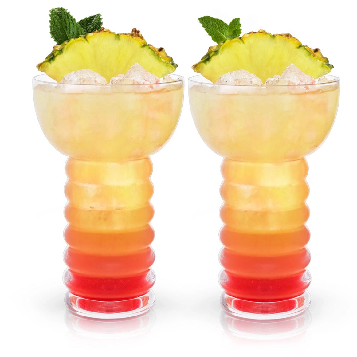Pacific™ Crystal Pearl Diver Tiki Glasses Set of 2