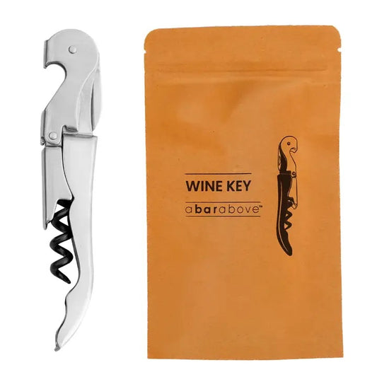 Wine Opener, Stainless Steel Handle with Black Corkscrew